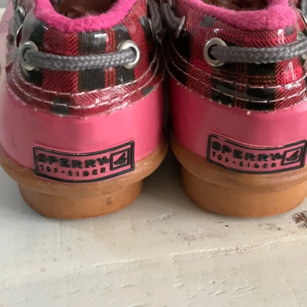 Pink Plaid Duckie Boots size 2M